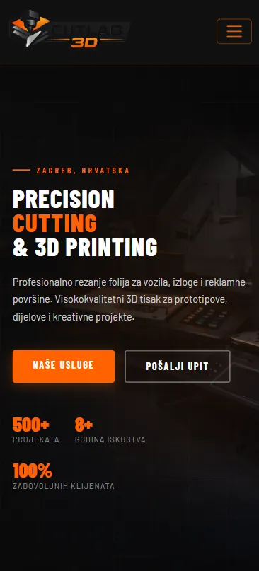 CutLab 3D mobilni prikaz