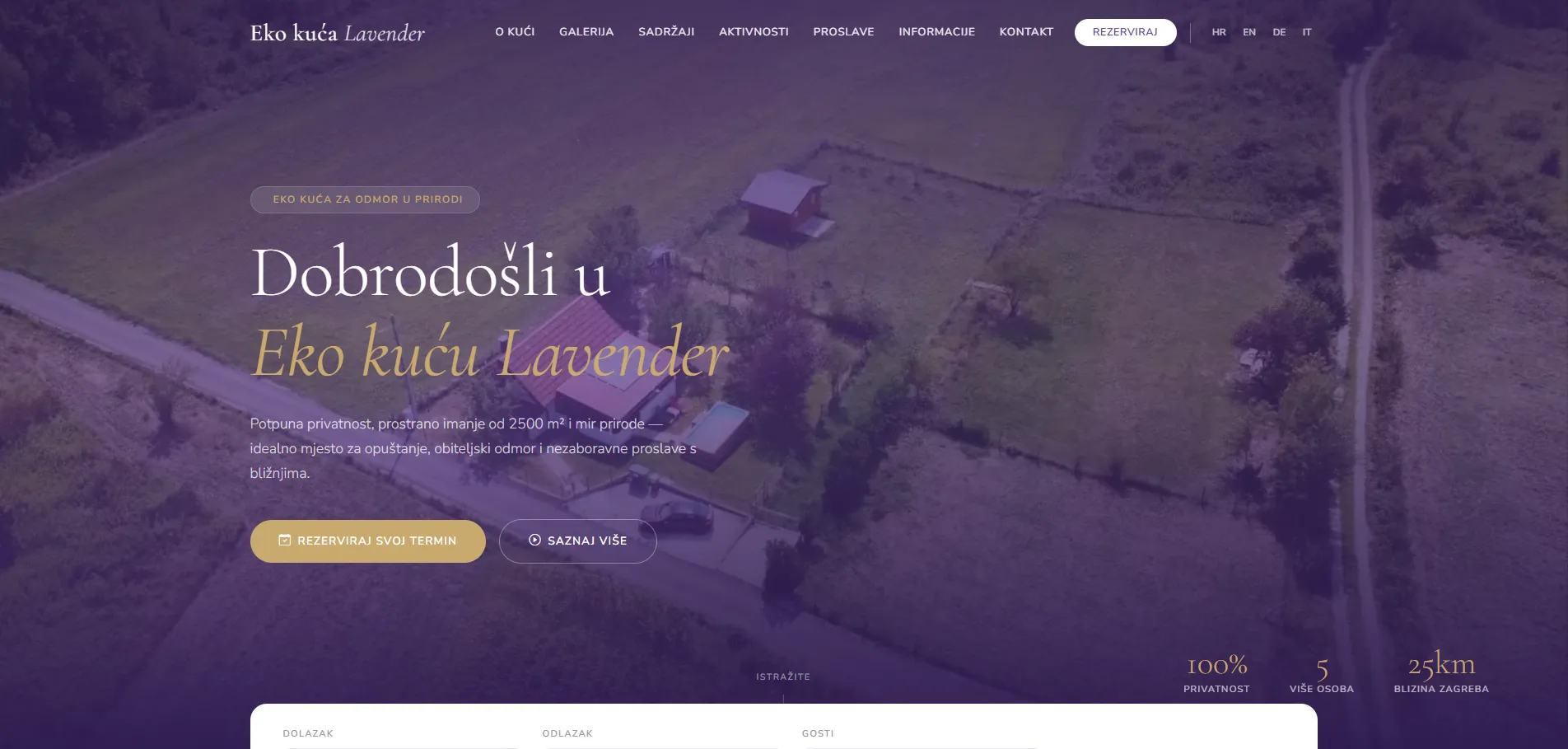 Eko kuća Lavender desktop prikaz - izradio Gawa Studio