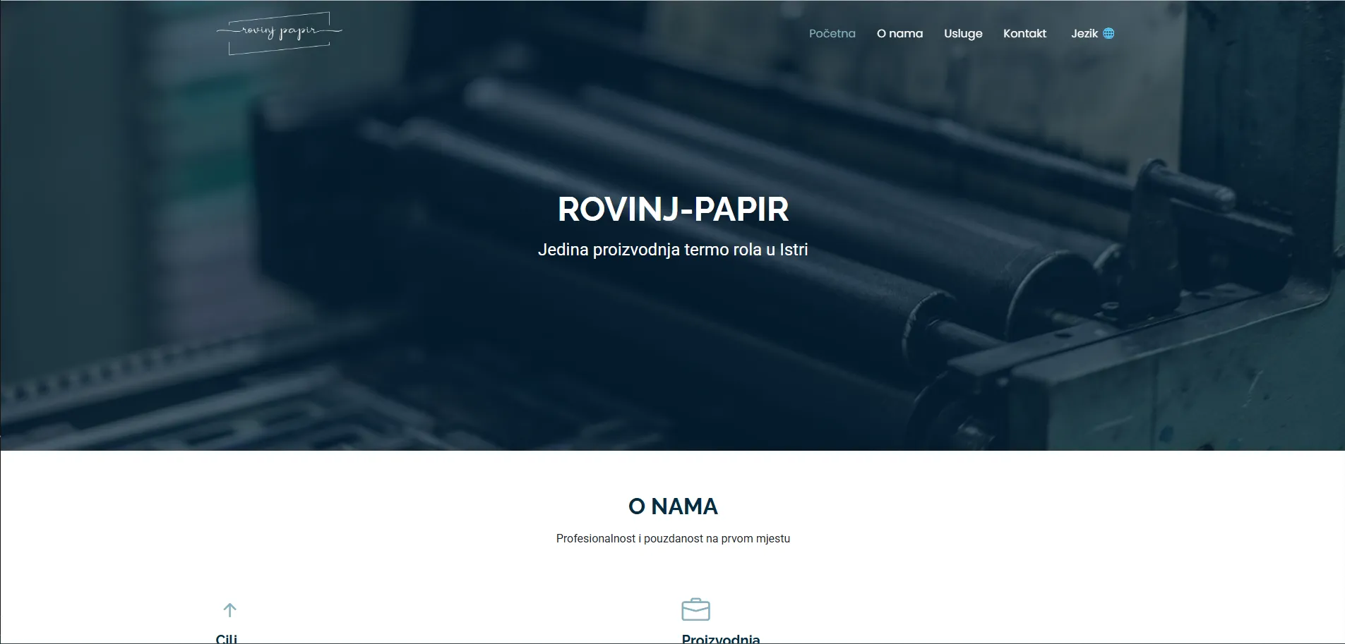 Rovinj Papir desktop prikaz - izradio Gawa Studio